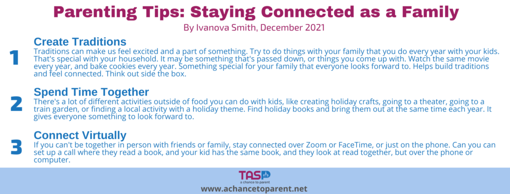 Parenting Tips DEC 2021 Staying Connected